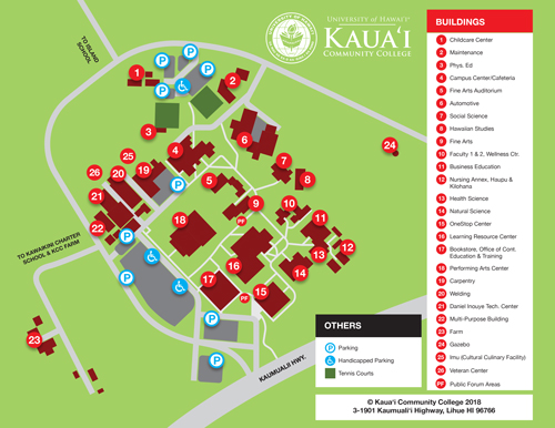 Kaua'i CC campus map